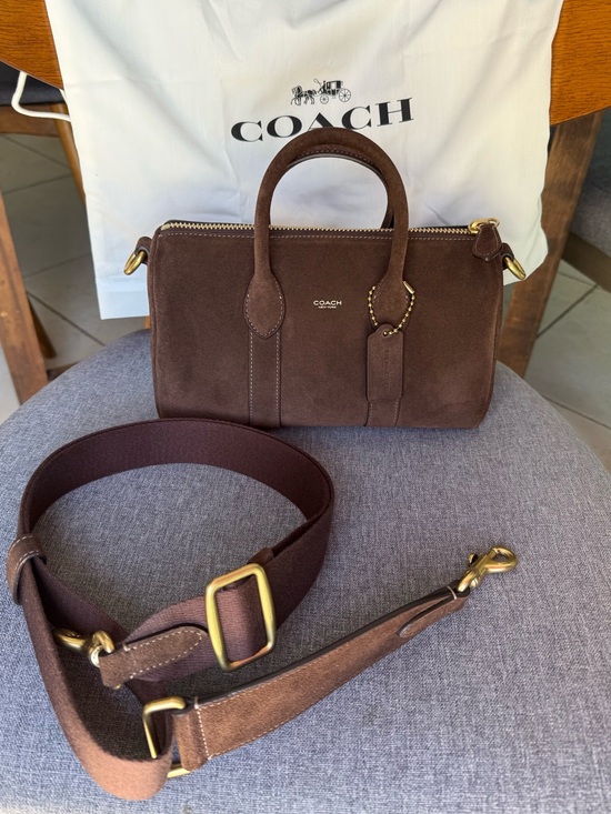 Coach Handbags - Coach Compass 25 Chocolate Suede - Style No. CFA51